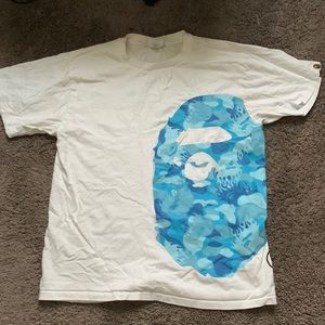 Bape Fire Camo T -Shirt White/Blue